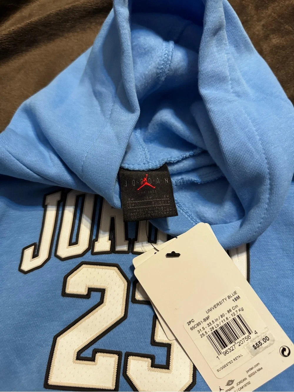 Jordan Light Blue '23 Hoodie & Jogger Set for Kids